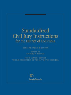 cover image of Standardized Civil Jury Instructions for the District of Columbia